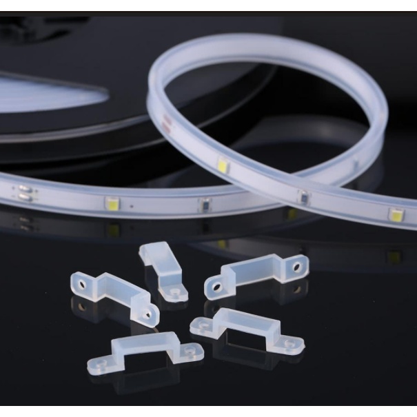 Phụ kiện LED dây: bịch 10 cái nẹp cố định led dây Silicon rộng 14 và 17mm