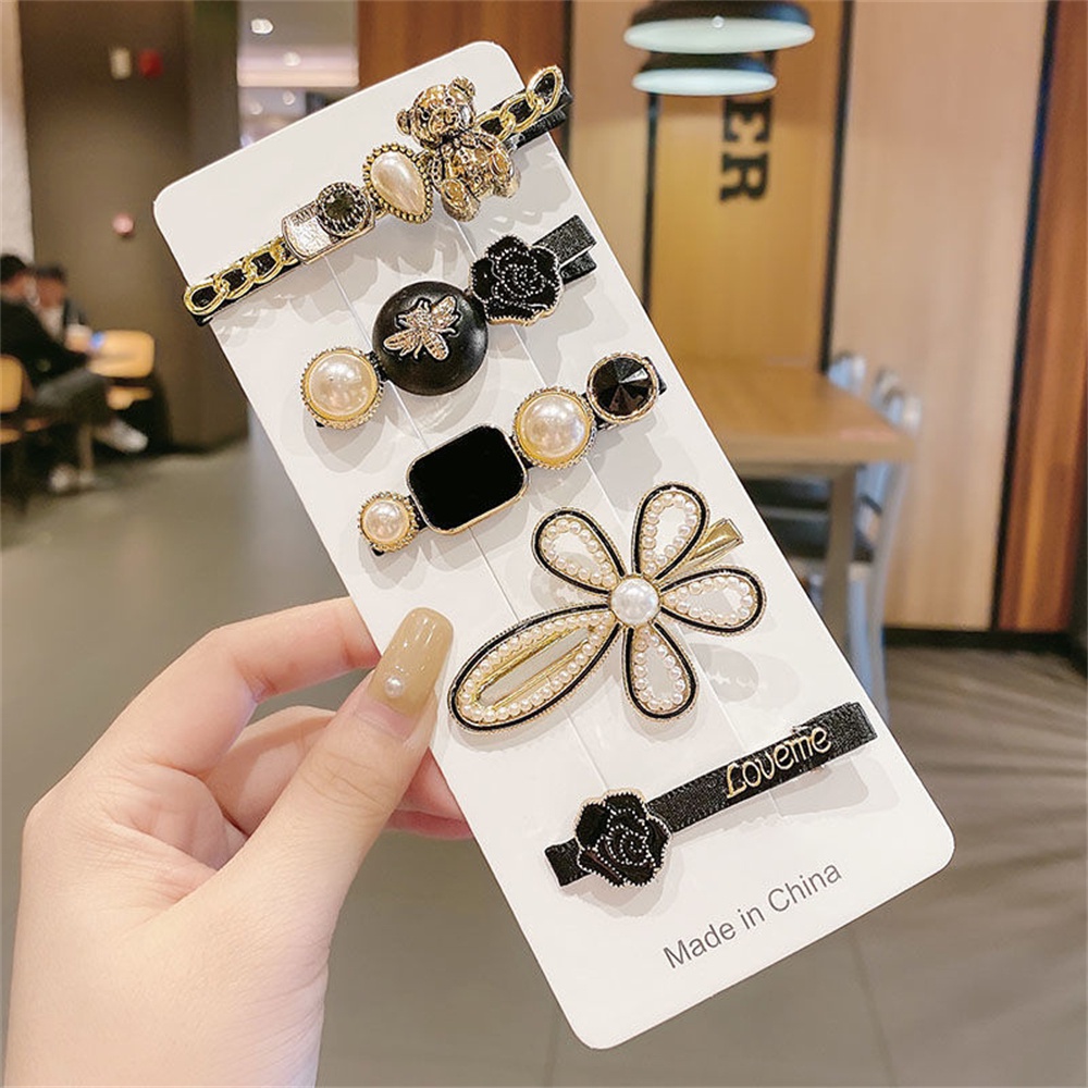 Kẹp Tóc Đính Ngọc Trai Acrylic Phong Cách Retro Thời Trang 2022 Dành Cho Nữ