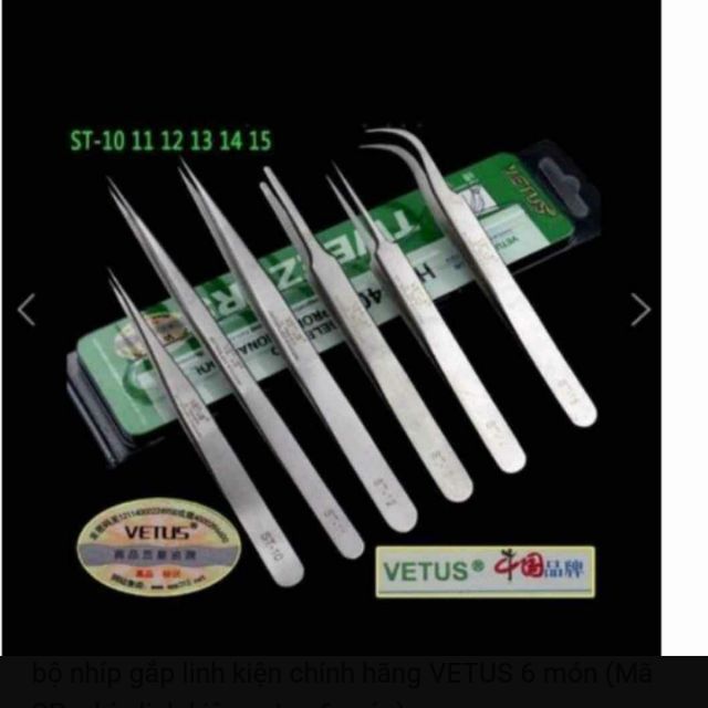 Bộ nhíp gắp lính kiện chính hãng VETUS 6 món
