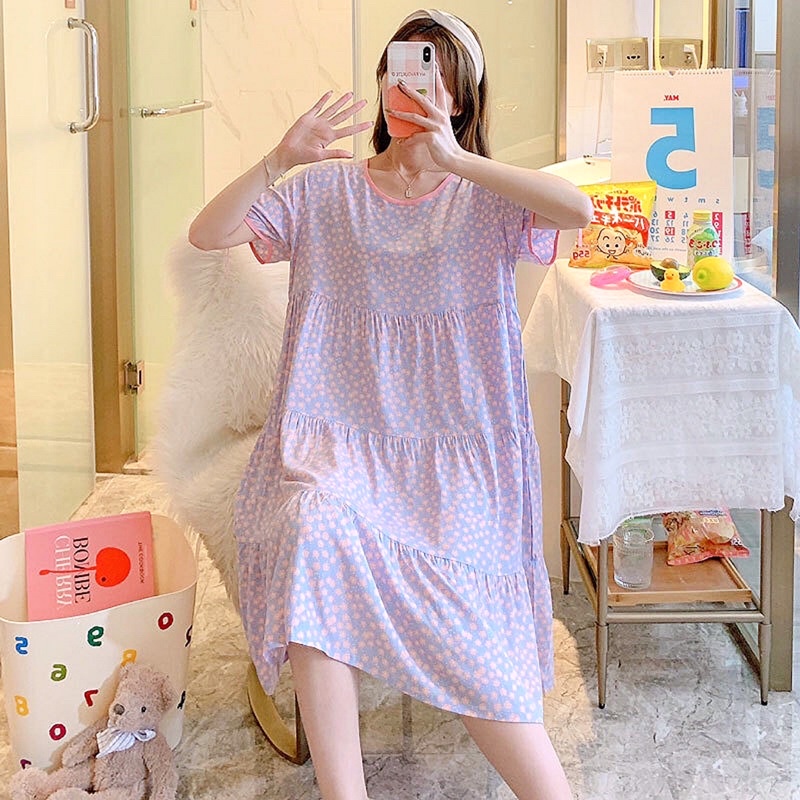 Váy mặc nhà, váy bầu lanh lụa siêu mềm mát, freesize rộng rãi