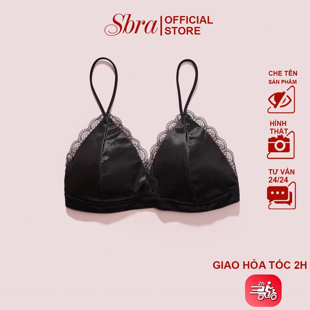 Áo Lót Bra Nữ Phi Lụa Sbra  Đệm Mỏng Nhẹ Viền Ren Gợi Cảm Thoải Mái Freesize &lt;58kg BR05