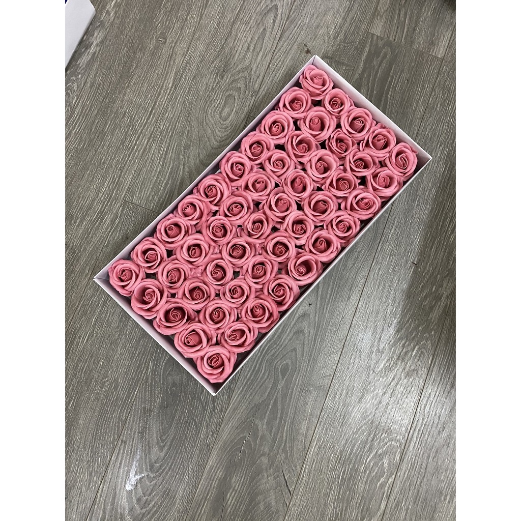 Hộp 50 bông hoa sáp 4 lớp 1 màu-Hàng loại 1-Cam Kết Chất Lượng