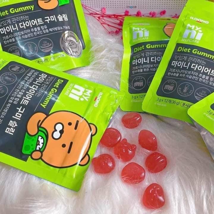 Kẹo Dẻo Giảm Cân Đẹp Da Myni Diet Gummy gói 12 viên- Viên Nhai Giảm Cân Myni Diet Gummy Giữ Dáng