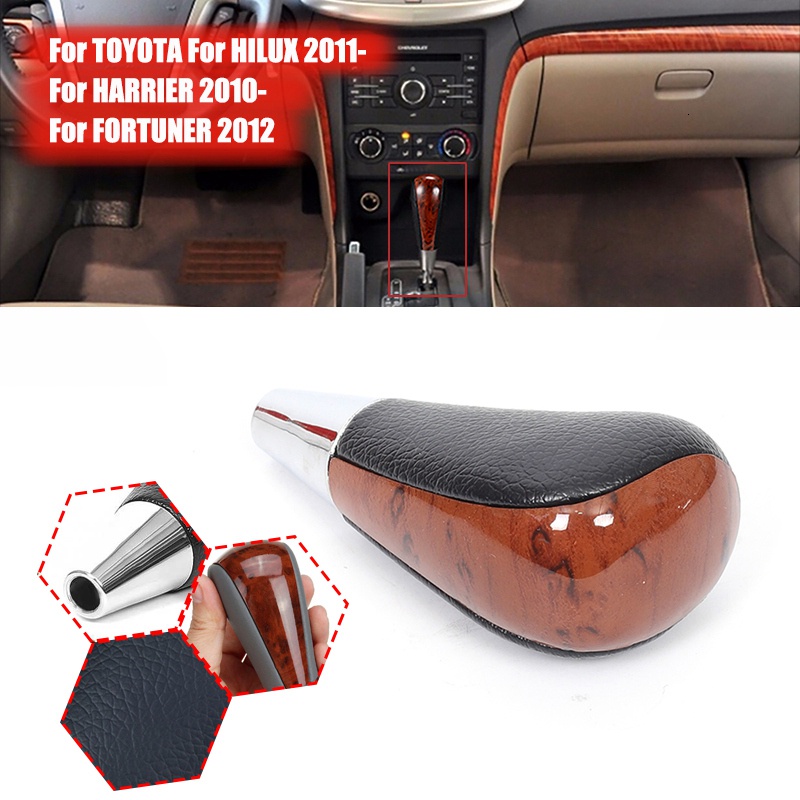 Tay nắm cần số ô tô màu gỗ đen tùy chọn cho Toyota Corolla / Harrier Fortuner