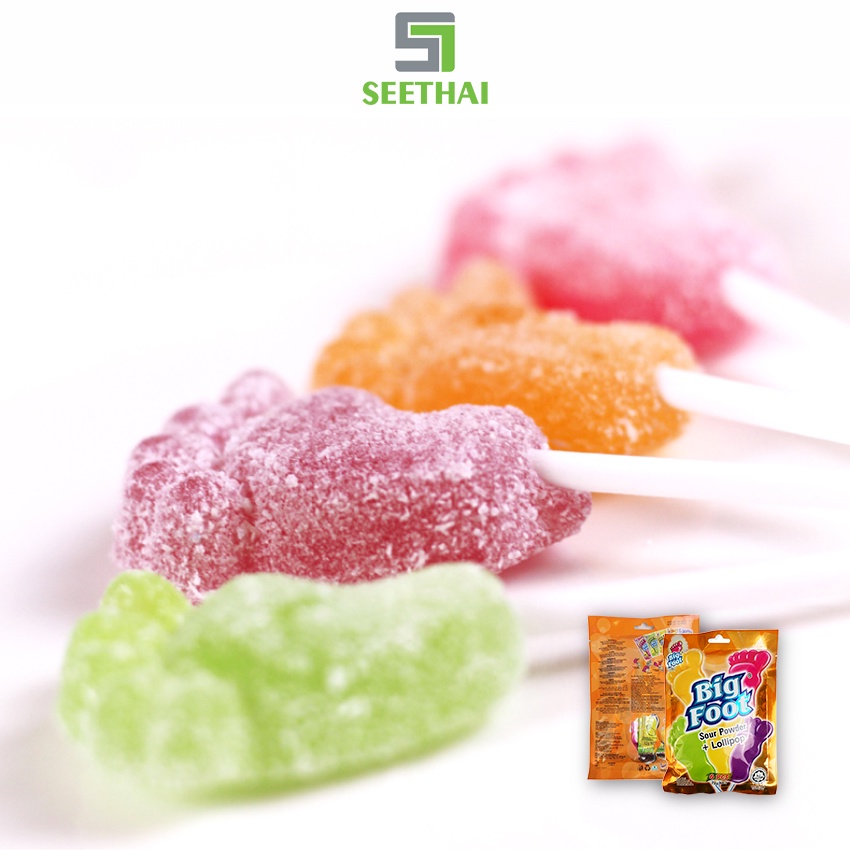 Kẹo mút bàn chân BIG FOOT Malaysia 72gr kẹo que trái cây phủ bột đường nhập khẩu - túi