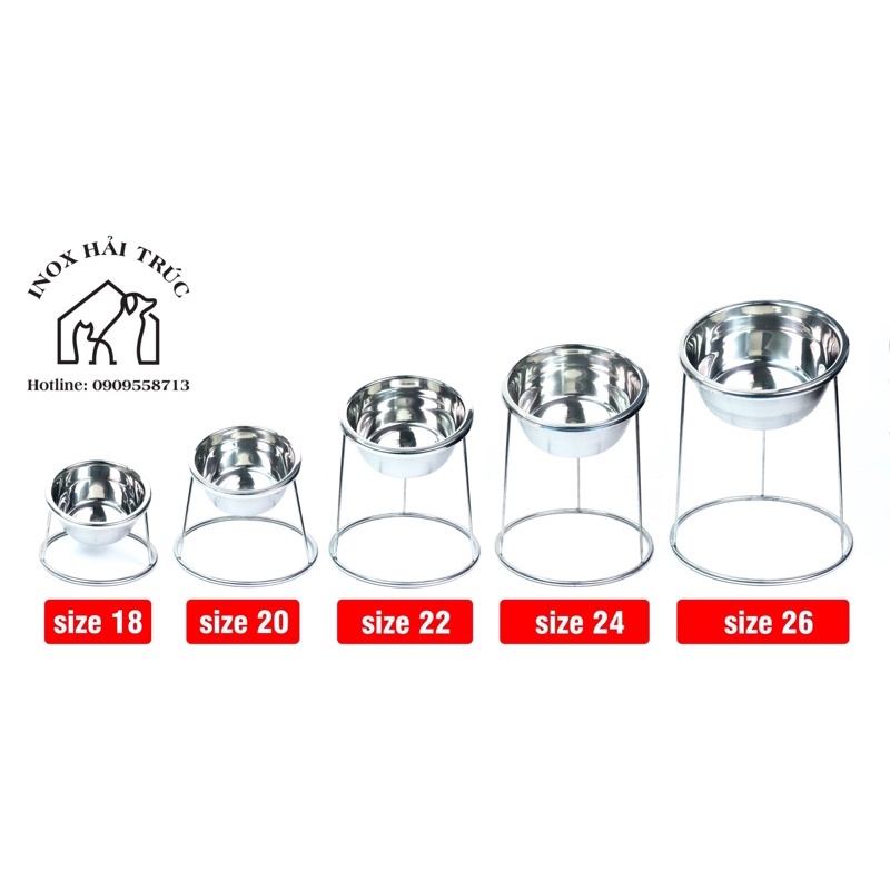 TÔ CHÉN INOX CHO CHÓ MÈO - BÁT ĂN TREO CHUỒNG - CHÉN TREO LỒNG - CHÂN ĐẾ CHỐNG ĐỔ TÔ INOX