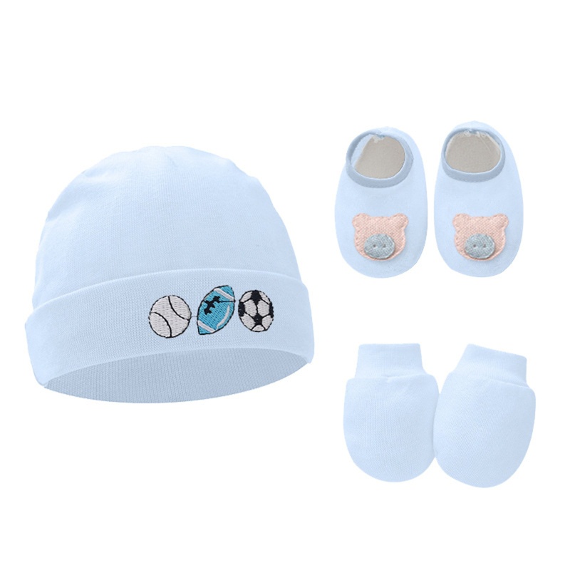 Bộ Vỏ Cotton Bọc Găng Tay / Mũ Giữ Ấm Chân Dành Cho Bé Sơ Sinh