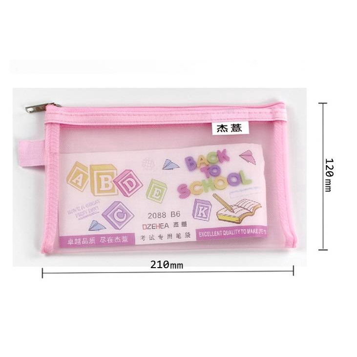 Hộp bút trong suốt thiết kế đơn giản bằng lưới nylon