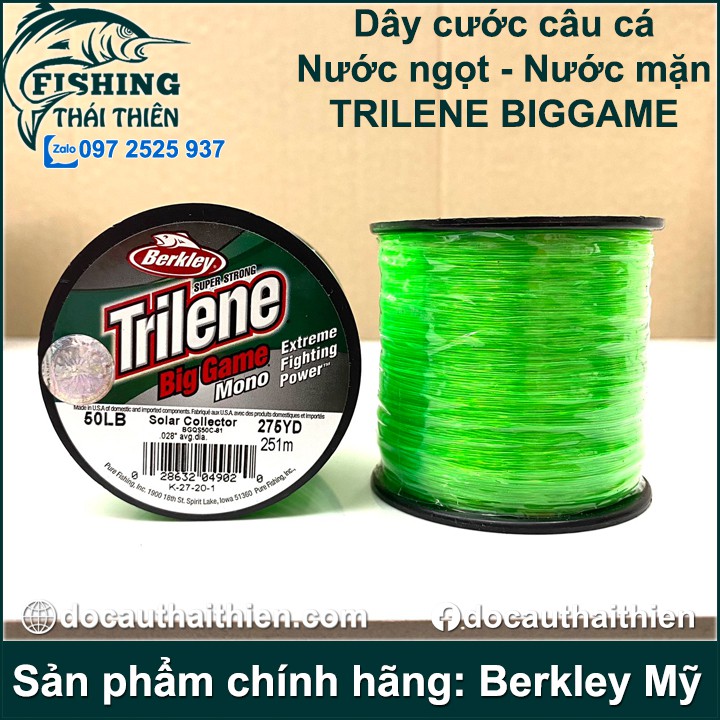 Dây cước câu cá Trilene Big Game sản phẩm chính hãng Berkley Mỹ nhiều màu sắc siêu tải cá