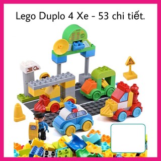Bộ Xếp Hình Xe Ô Tô Size Lego Duplo 58 chi tiết - ĐỒ CHƠI LẮP RÁP CHO BÉ