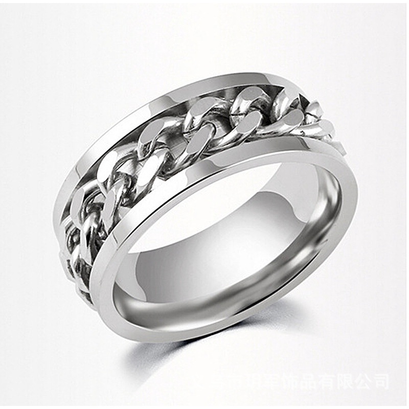 Nhẫn nam titan xích không họa tiết, nhẫn nam khui bia, titan ring phụ kiện nam thời trang Bảo Bảo Store