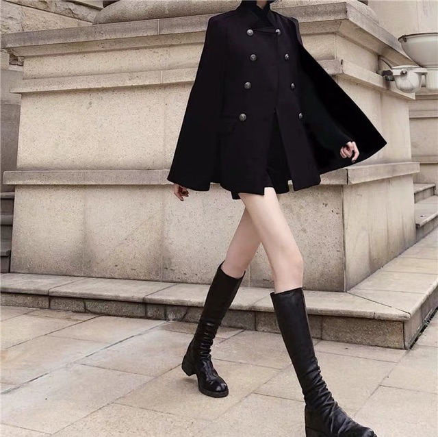 [ORDER] Áo khoác dạ cape đính khuy sang chảnh (có ảnh + video) | BigBuy360 - bigbuy360.vn