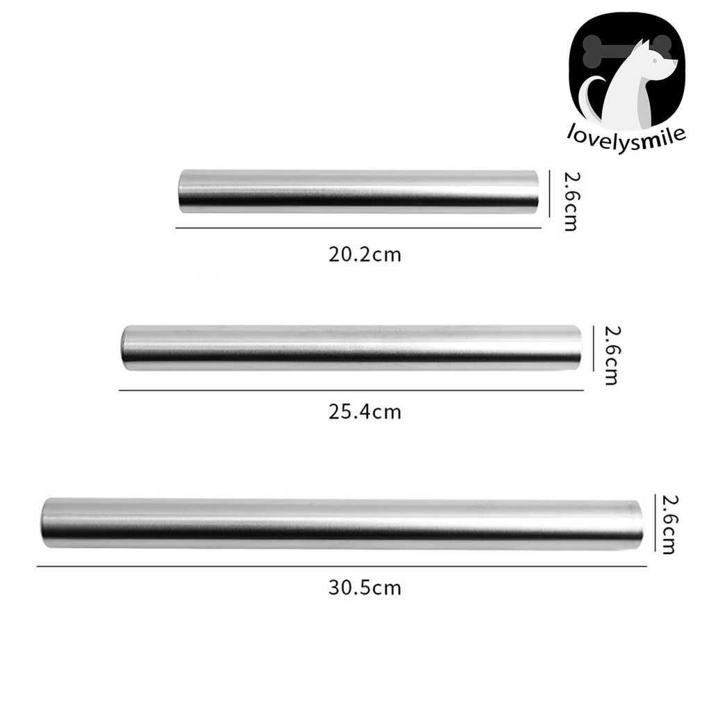 L ~♨ Cây Lăn Bột Làm Bánh Bằng Thép Không Gỉ Cấp Thực Phẩm Không Dính Lâu Trôi Bề Mặt Mịn Màng Có Thể Tá