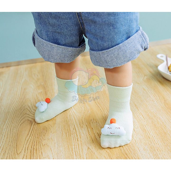 Tất chống trượt họa tiết 3D cho bé từ 0-3 tuổi