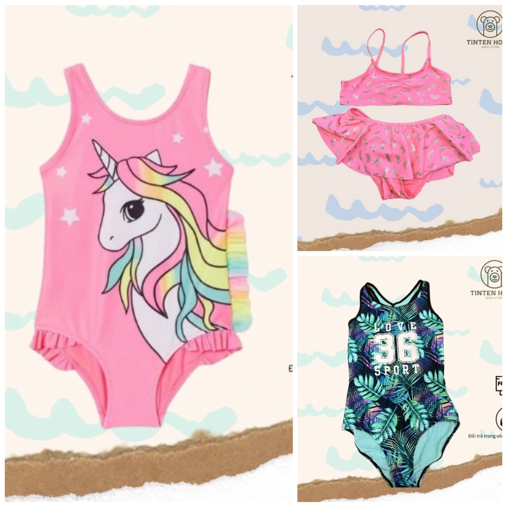 Đồ bơi bé gái săn sale HM / H&M Cambodia đủ size 2-4m đến 12-14y ẢNH THẬT, BIKINI BÉ GÁI, ĐỒ BƠI TRẺ EM