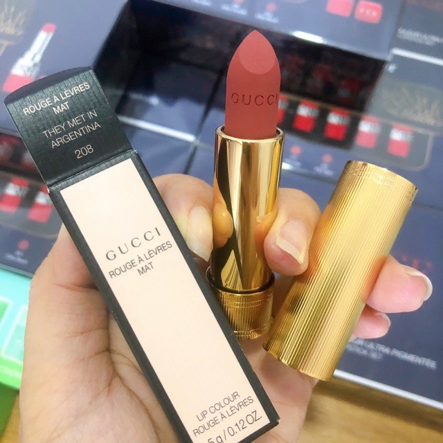 Son GUCI 208 ❤ Màu hồng cam đất đẹp lắm nè