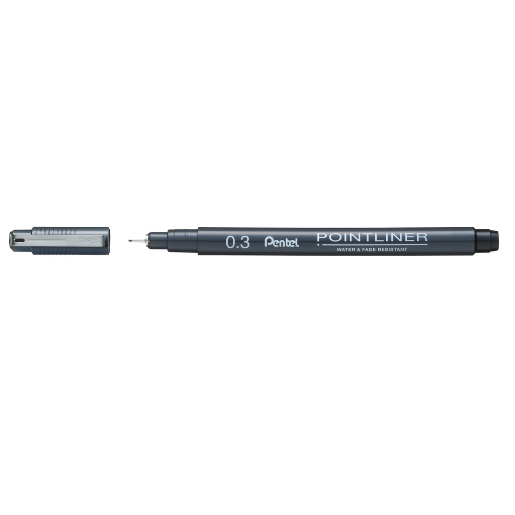 Bút kim số đi nét vẽ kỹ thuật Pentel Pointliner Water &amp; Fade Resistant - 0.3mm - Màu đen (Black)