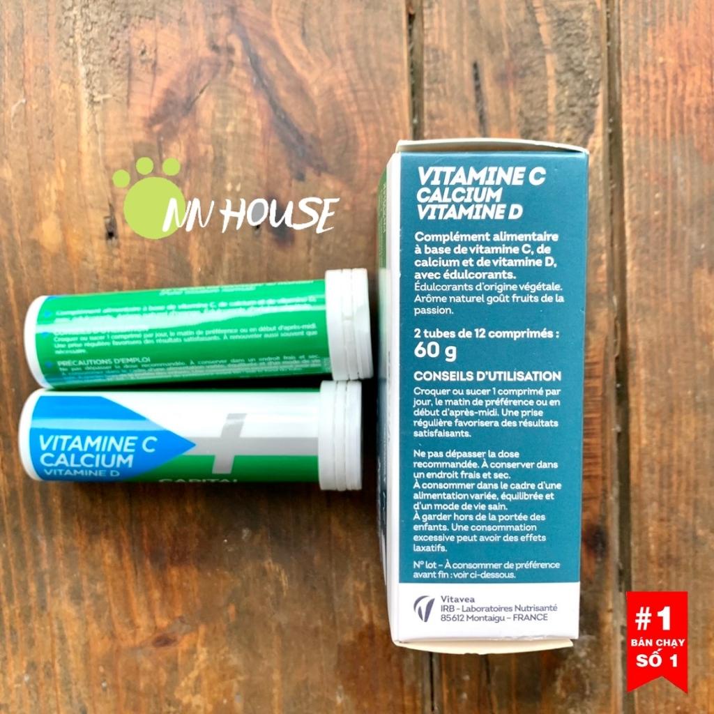 Viên ngậm vitamin C, canxi, vitamin D Nutrisante 3in1 không đường, vị chanh dây tăng kháng,giảm mệt mỏi,calcium,vitaminc