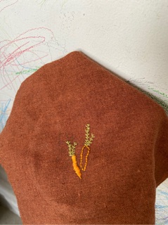 Vải linen màu cam đất