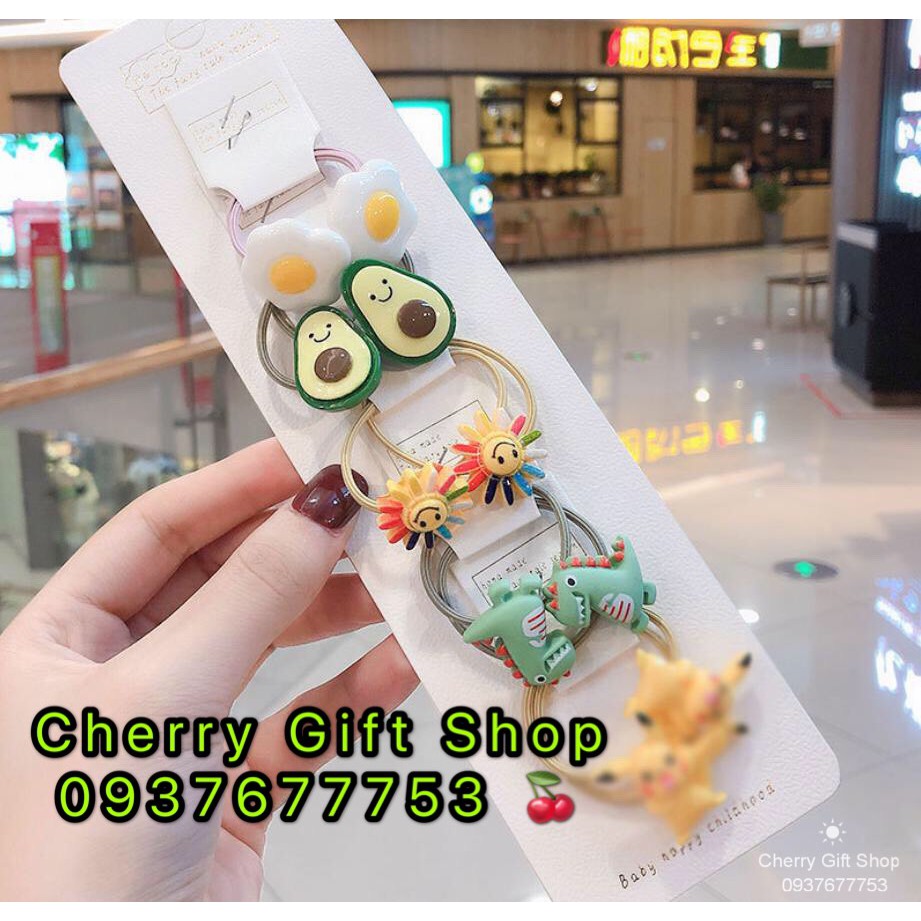 SET 10 Cột Tóc Đủ Hình Nhiều Màu Siêu Dễ Thương Giá Sỉ