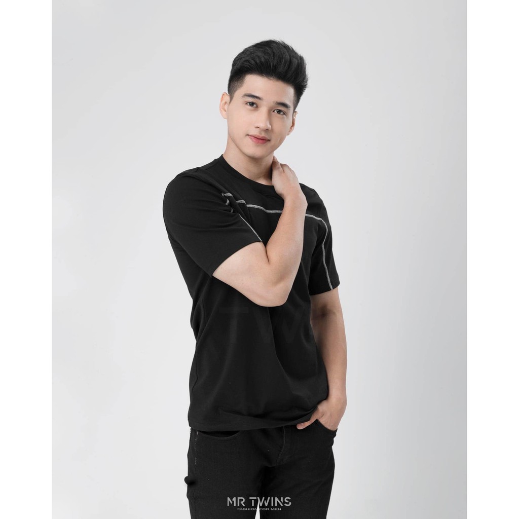 Áo Thun Nam Cổ Tròn Viền Kansai 100% Cotton Thương Hiệu Mr Twins