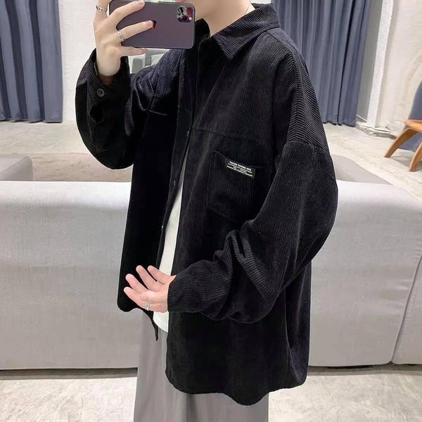 Áo sơmi nhung gân/Áo sơmi khoác ngoài form rộng Nam nữ unisex JEJUL