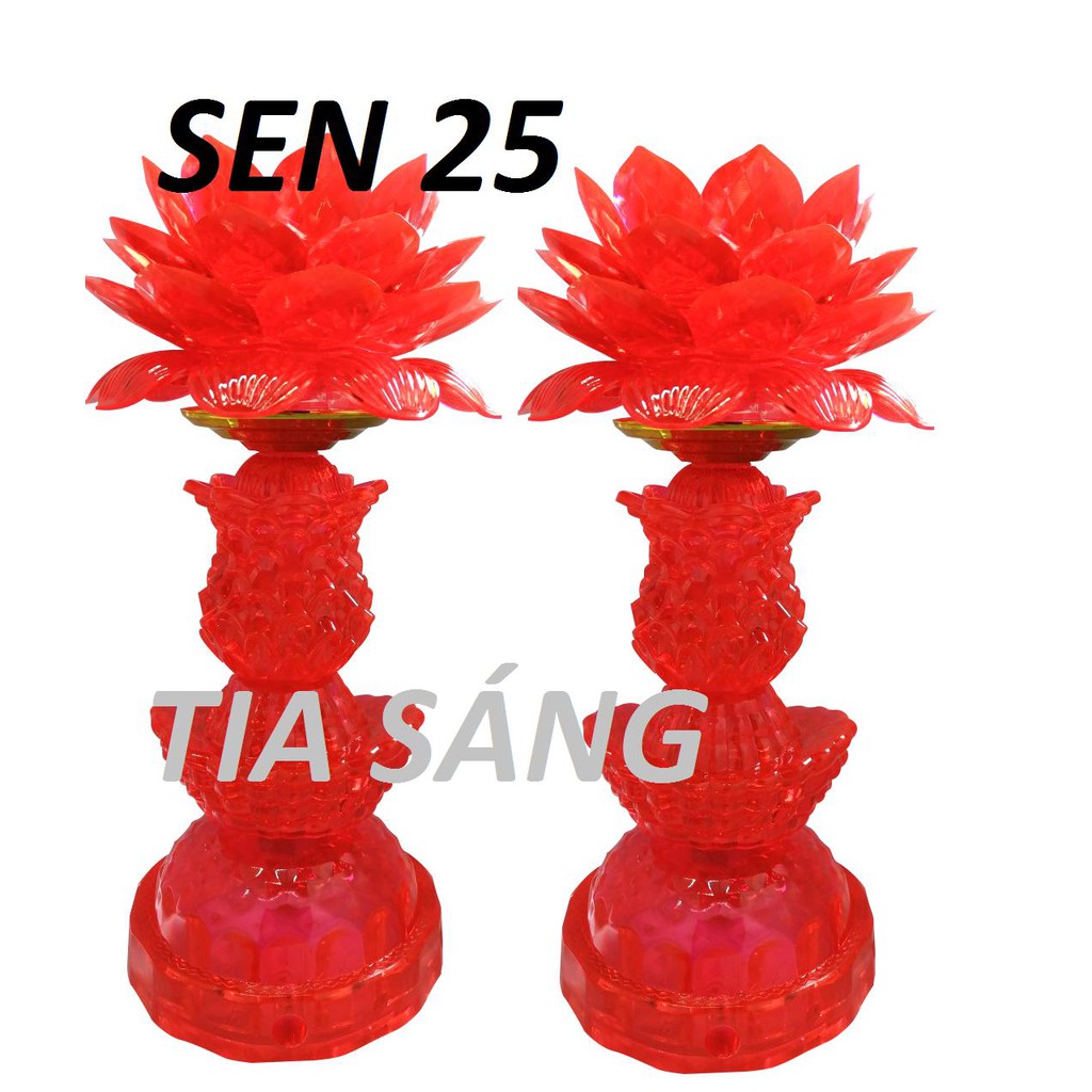 Đèn thờ hoa sen 25 (3 tầng LED)