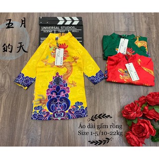 Áo dài gấm 3D cho bé trai hàng cao cấp(8-35kg) kèm video