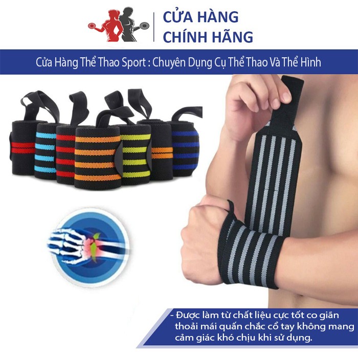 Quấn Cổ Tay Tập Gym dài 45cm băng quấn cổ tay tập gym cao cấp Một Đôi