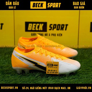 Giày Bóng Đá Mercurial Vapor 13 Elite Cam Trắng Vạch Đen FG