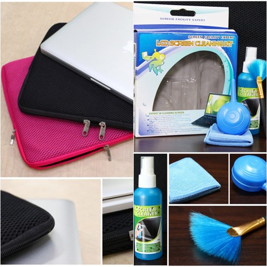 COMBO TÚI CHỐNG SỐC LAPTOP 15,6 INCH +BỘ VỆ SINH LAPTOP 4 MÓN