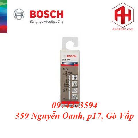 Bộ mũi khoan Inox Bosch HSS-Co 3mm (10 mũi) 2608585876