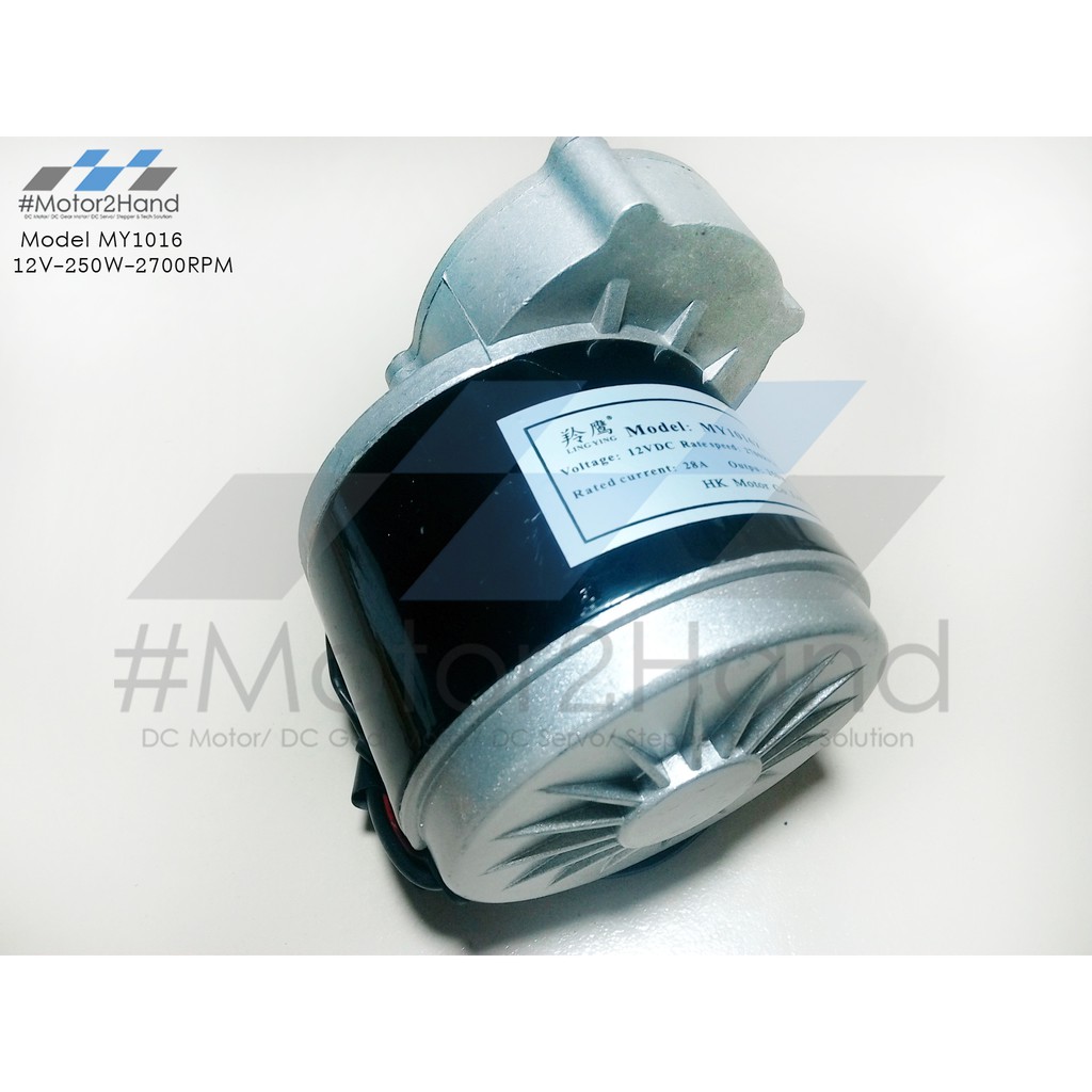 Động cơ chổi than xe điện MY1016Z 12V-250W có hộp giảm tốc
