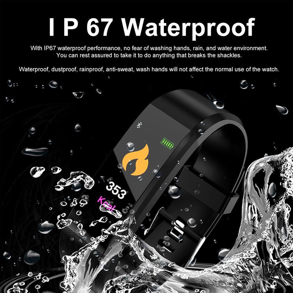 Đ/hồ bluetooth smart đo nhịp tim/huyết áp/kiểm tra sức khỏe tương thích với Samsung/táo