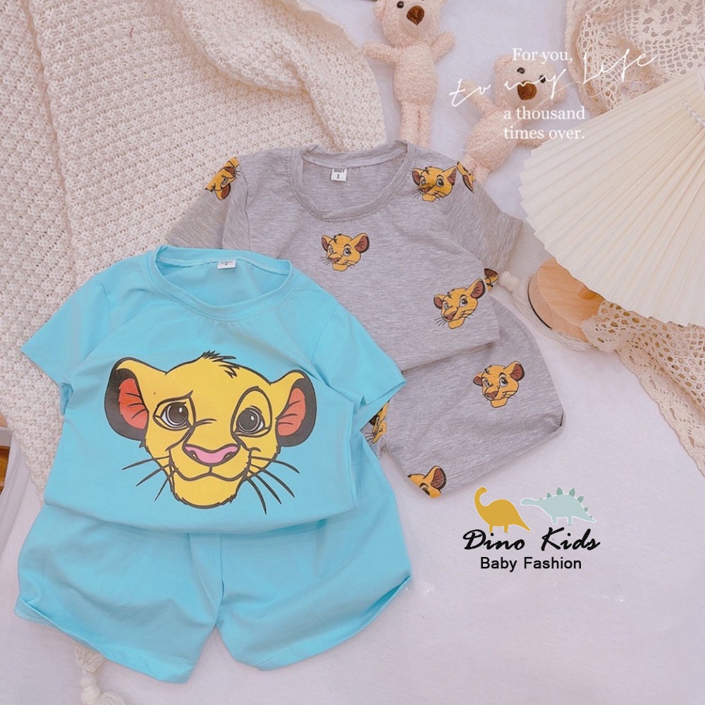 Bộ cộc tay bé trai, bé gái, bộ chất Cotton tàu hổ xanh xám thoáng mát cực đẹp cho bé