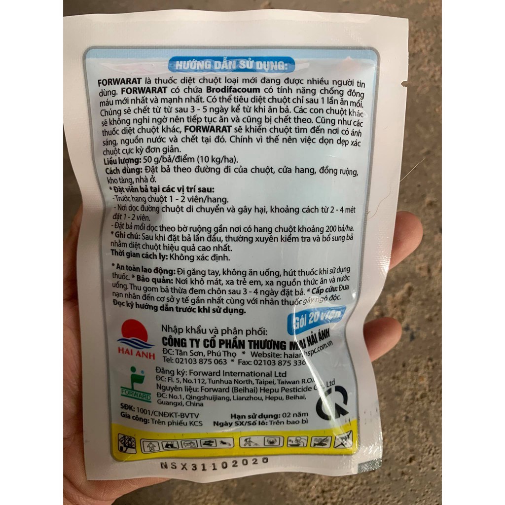 Thuốc diệt chuột thế hệ mới Forwarat  - VTNN Bắc Từ Liêm