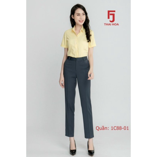 Quần tây Thái Hòa 1C màu xám cho nàng có vòng mông và đùi to