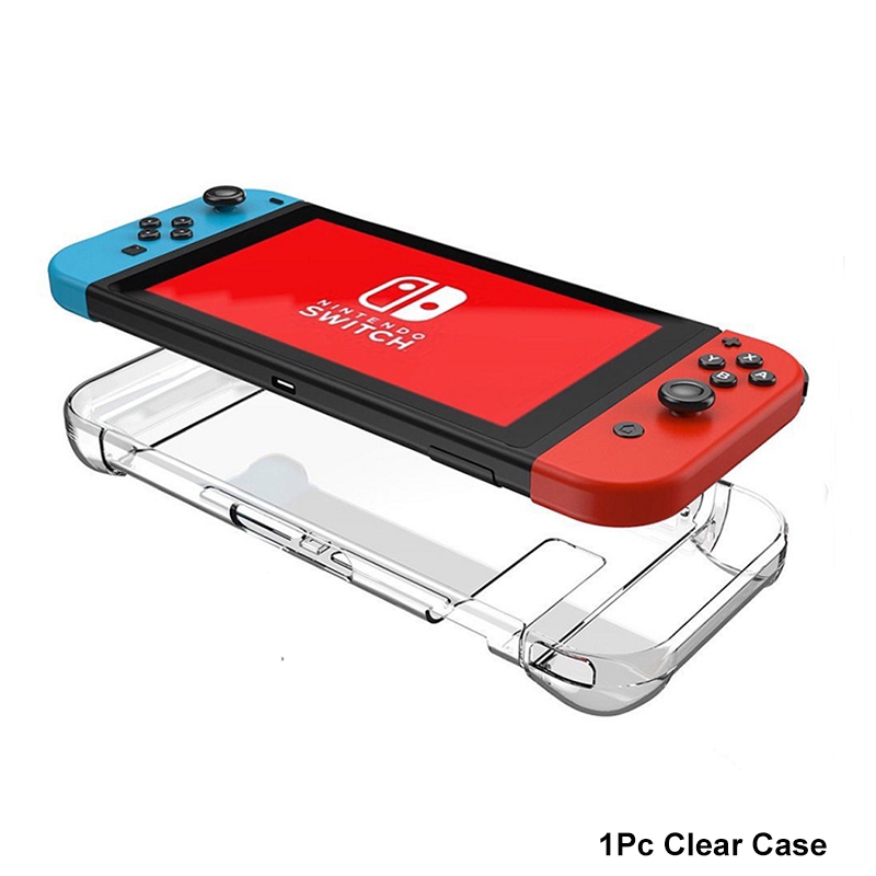 Bộ Ốp Cứng + Kính Cường Lực + Nắp Đậy Nút Ngón Cái Bảo Vệ Cho Nintendo Switch