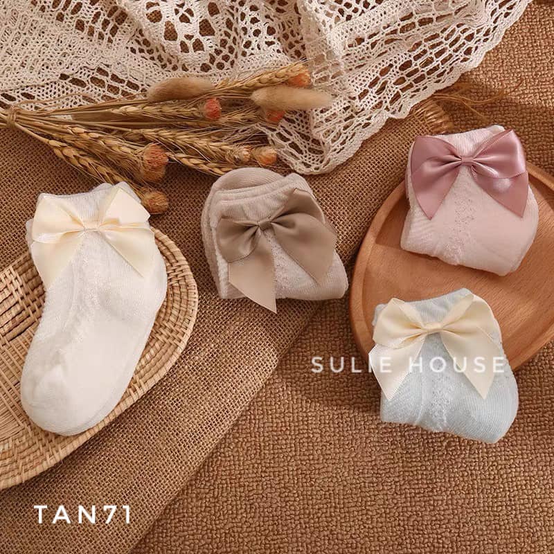 Tất lưới cổ ngắn đính nơ - TAN71