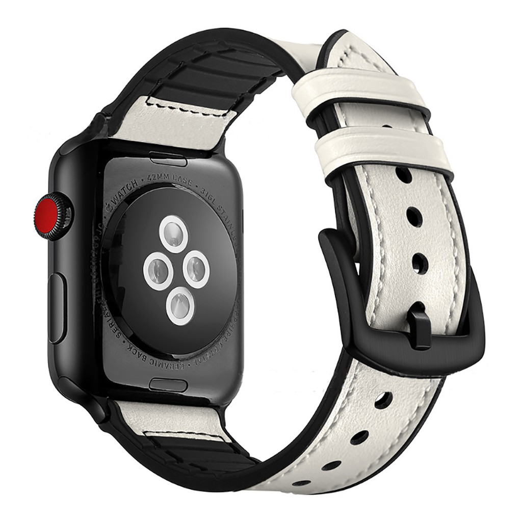 Dây Đeo Bằng Da Thật Mềm Cho Đồng Hồ Thông Minh Apple Watch Series 6 / Se / 5 / 4 / 3 / 2 / 1 Kích Thước 38mm 40mm 42mm 44mm