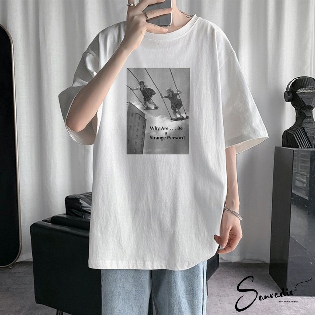 Áo Thun Tay Lỡ SANVADIO áo thun nam form rộng UNISEX áo phông tay lỡ cao cấp thời trang Hàn Quốc