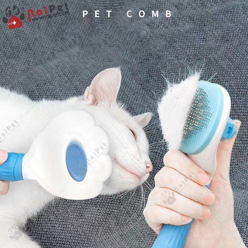 Lược Chải Lông Đẩy Lông Hình Bàn Chân Thú Cho Chó Mèo LCDL005