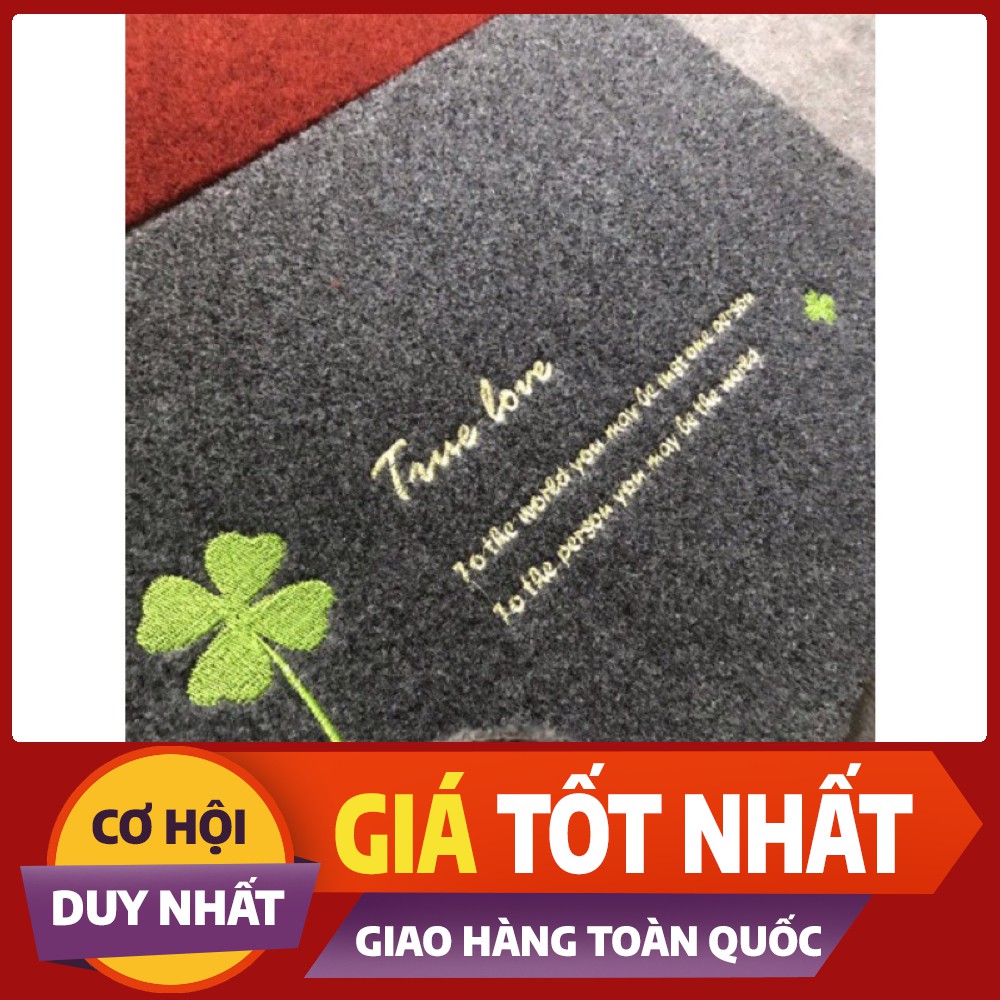 Thảm Trải Sàn, Thảm Chùi Chân Sợi Lông Thô Làm Sạch Bụi Giầy Chống Trượt Thêu Cỏ 4 Lá