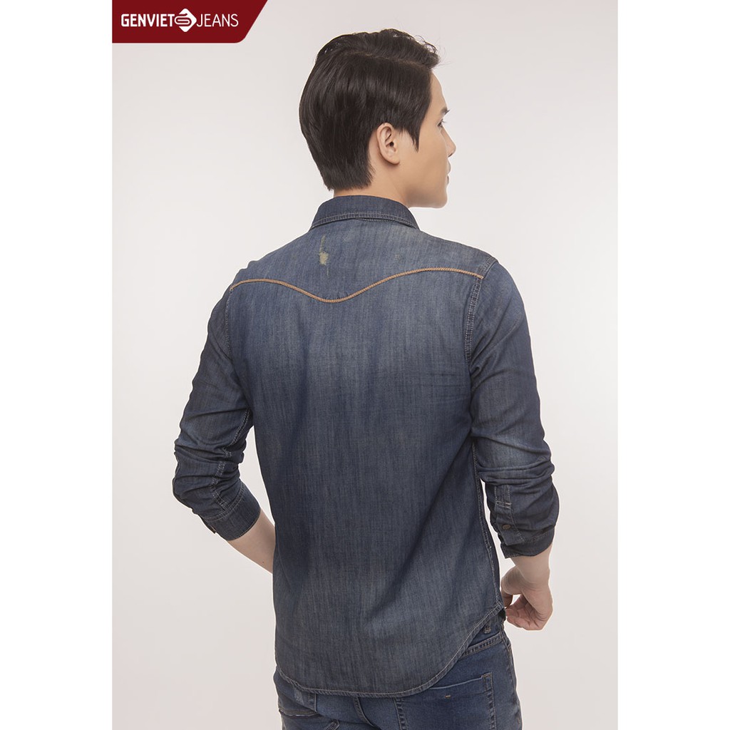 Áo Sơmi Jeans Dài Tay Nam T3121J806 GENVIET | BigBuy360 - bigbuy360.vn