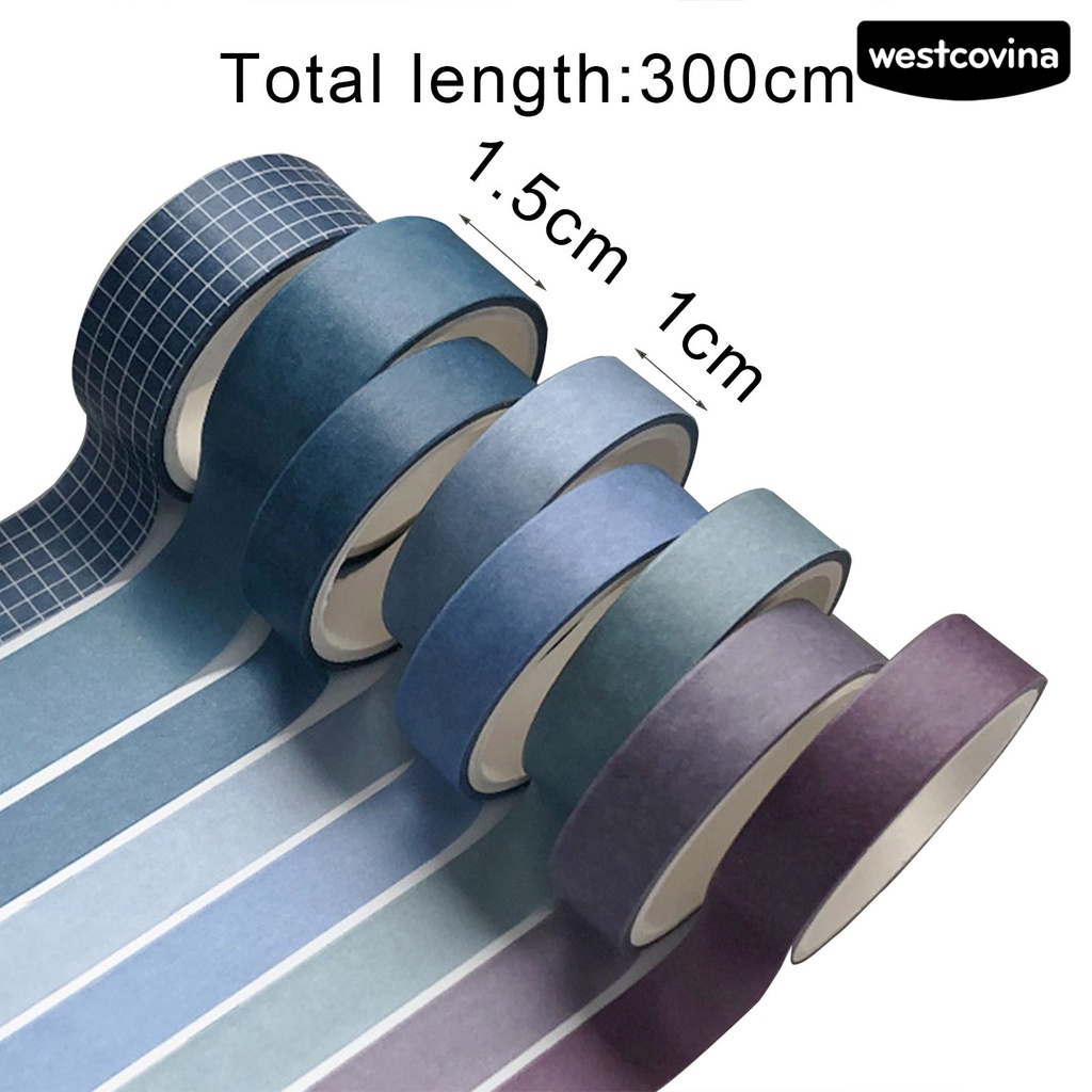 [Hot]✍Set 8 Cuộn Băng Dính Washi Màu Trơn Trang Trí Sổ Lưu Niệm Cho Học Sinh