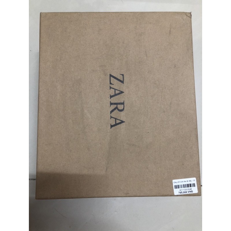 Giày boot da Zara cột dây (Size 35)