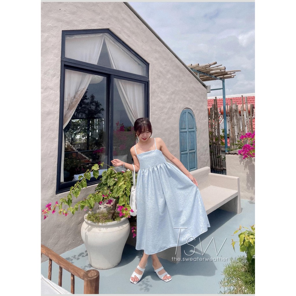 [Mã SKAMA06 giảm 8% tối đa 50K đơn 250K] Váy 2 dây babydoll gấm form rộng có túi bên TSW (Ảnh thật) | BigBuy360 - bigbuy360.vn