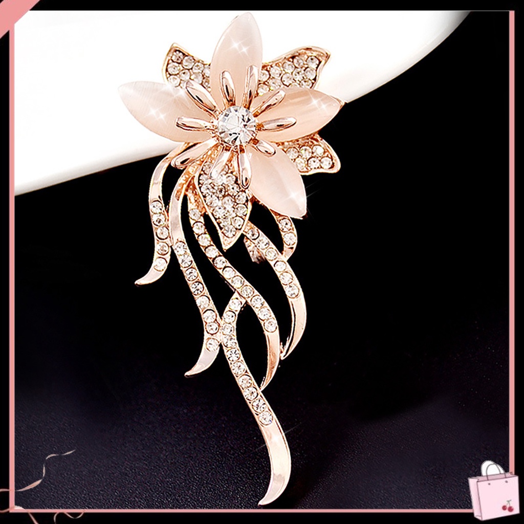 Ghim Cài Áo Hình Hoa Đính Đá Thời Trang Cho Nữ