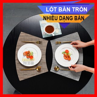 Tấm lót bàn ăn cánh quạt khăn chén dĩa tứ giác cho bàn tròn đủ kiểu bàn 45x29cm