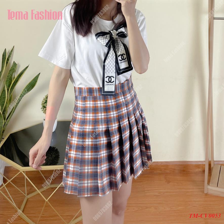 Chân váy ngắn nữ 4Tfashion - Chân váy tennis xếp ly kẻ caro kèm quần trong siêu xinh | BigBuy360 - bigbuy360.vn